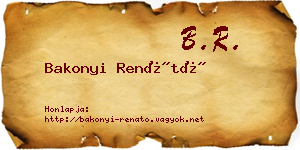 Bakonyi Renátó névjegykártya